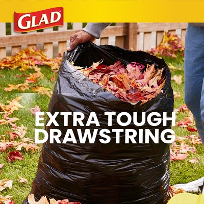 Glad 39 Gallon Lawn & Leaf Bags, Black, 12 Bags/Box (70028)