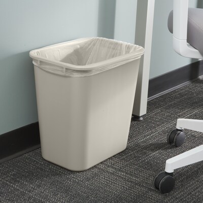 Coastwide Professional™ Plastic Trash Can, 7 Gallon, Beige (CW56430)