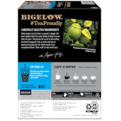 Bigelow Earl Grey Black Tea, Keurig® K-Cup® Pods, 24/Box (5000363675)