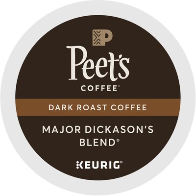Peets Coffee Major Dickasons Blend Coffee Keurig® K-Cup® Pods, Dark Roast, 88/Carton (65470)