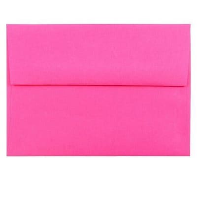 JAM Paper A6 Colored Invitation Envelopes, 4.75 x 6.5, Ultra Fuchsia Pink, 25/Pack (60574)