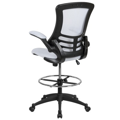 Flash Furniture Mesh Ergonomic Drafting Chair with Adjustable Foot Ring and Lumbar Support, White (BLX5MDWH)