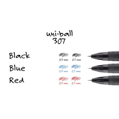 uniball 207 Retractable Gel Pens, Medium Point, 0.7mm, Black Ink, 12/Pack  (33950)