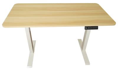 Uncaged Ergonomics Rise Up Essential Electric Standing Desk, 23.6 x 47.2, Maple Desktop/White Fram