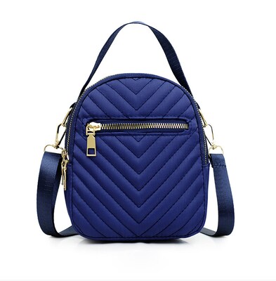 Nicci Polyester Cross-Body Quilted Bag, Navy (CB3240510C-NVY)