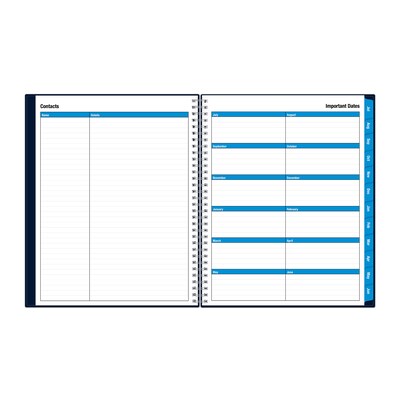 2025-2026 Blue Sky Collegiate 8.5" x 11" Academic Year Weekly & Monthly Planner, Plastic Cover, Navy (148672-A26)