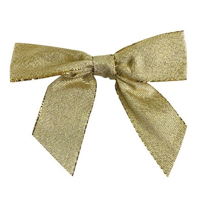 JAM Paper Ribbon Bows, Gold Glimmer, 100/Pack (52640349268)