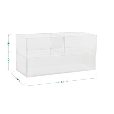 Martha Stewart Brody 3-Compartment Stack and Slide Plastic Tray Office Desktop Organizer, Clear, 3/Set (BEPB33163CLR)