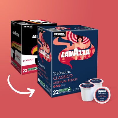 Lavazza Classico Coffee Keurig® K-Cup® Pods, Medium Roast, 22/Box (6001)