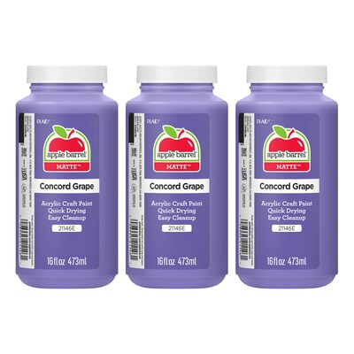 Apple Barrel Acrylic Paint Matte, 16oz., Concord Grape, 3/Pack(APP21146E-3)