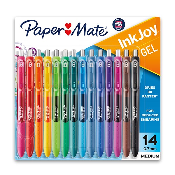 Paper Mate InkJoy Retractable Gel Pen, Medium Point, Assorted Ink, 14 ...