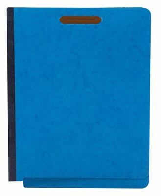 Quill Brand® End-Tab Partition Folders, 2 Partitions, 6 Fasteners, Cobalt Blue, Letter, 15/Box (7480
