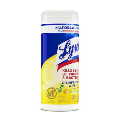 Lysol® Disinfecting Wipes, Micro-Lock Fibers, Citrus Scent, 35 Wipes/Canister (81145)