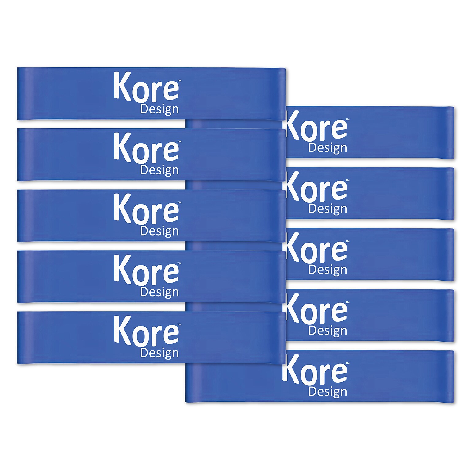 Kore Design Fidget Kick Bands, Silicone, 12 to 24, Blue, Pack of 10 (KD-KB0001)