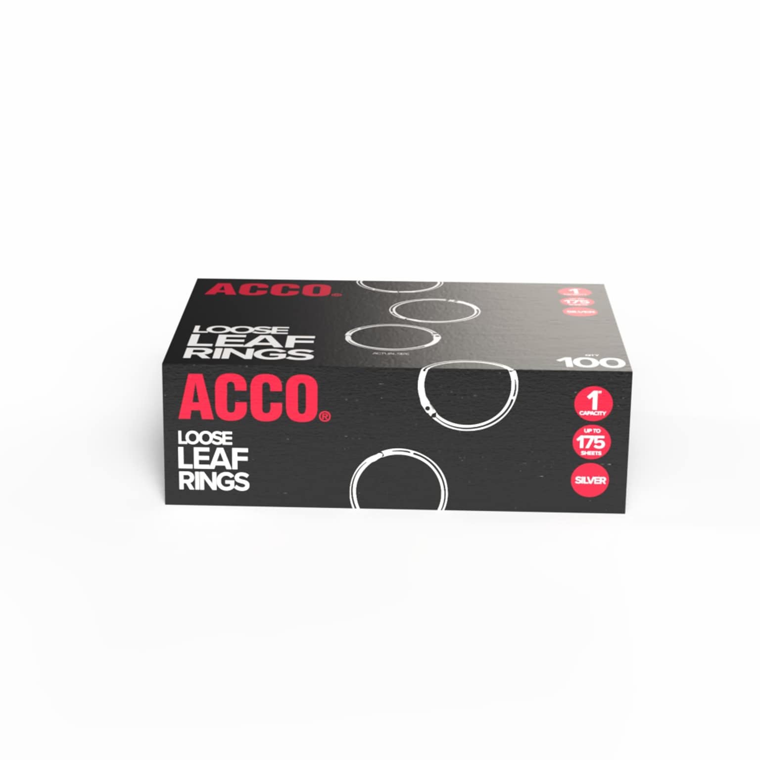 ACCO Book Rings, Silver, 100/Box (A7072202)