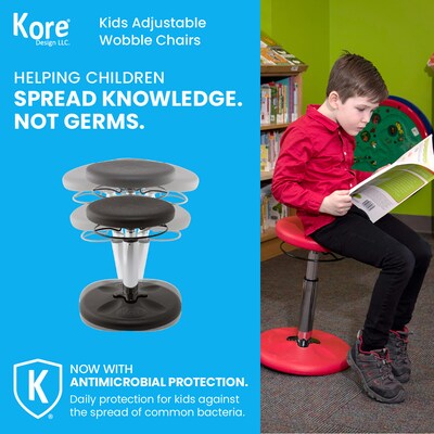 Kore Design Kids Adjustable Standard Wobble Chair 14" to 19", Black (KD-3105)