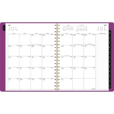 2025-2026 AT-A-GLANCE Contemporary 8.25" x 11" Academic Year Weekly & Monthly Planner, Faux Leather Cover, Purple