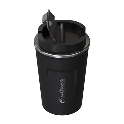 Outdoors Professional Stainless Steel Double-Walled Vacuum Insulated Coffee Cup, 12.8 oz., Black (OUTD9416)