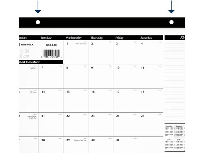 2025 AT-A-GLANCE 17.75 x 11 Monthly Desk Pad Calendar, White/Black (SK14-00-25)
