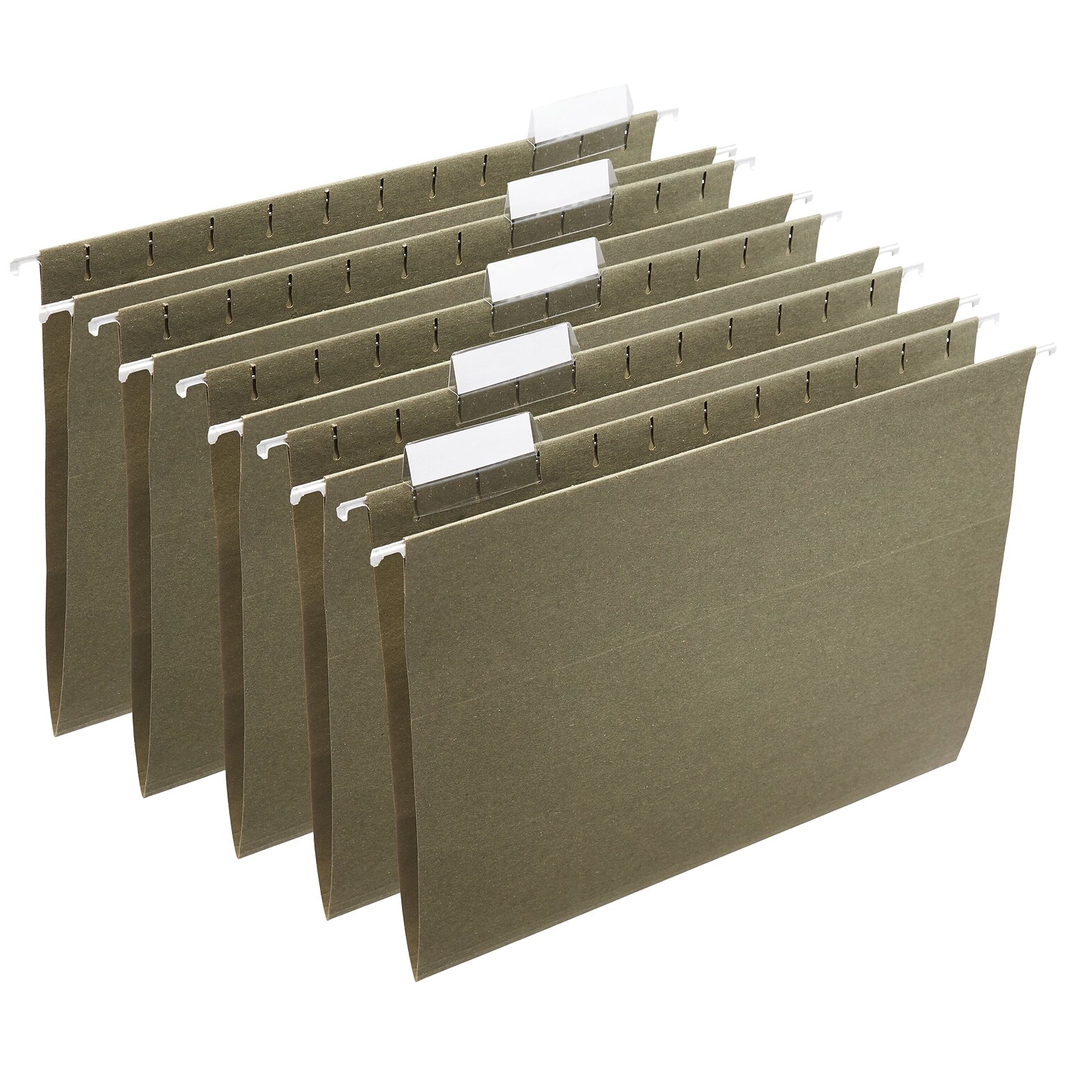 Staples® 100% Recycled Hanging File Folders, Letter, 1/5-Cut Tab, Letter Size, Standard Green, 25/Box (ST116764)