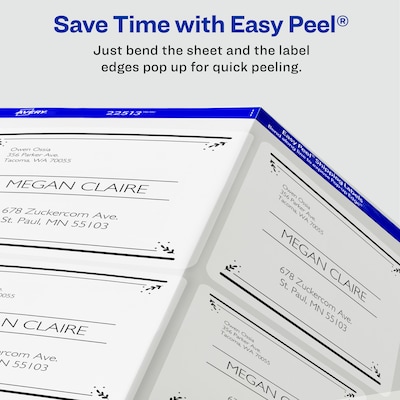 Avery Easy Peel Inkjet Shipping Labels, 2" x 4", Clear, 10 Labels/Sheet, 25 Sheets/Pack (8663)