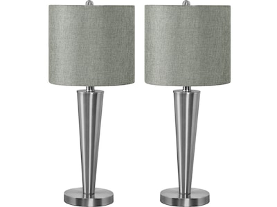 Monarch Specialties Inc. Incandescent Table Lamp, Nickel/Gray, 2/Set (I 9642)