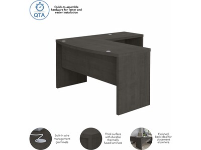 Bush Business Furniture Echo 60"W L Shaped Bow Front Desk, Charcoal Maple (ECH025CM)