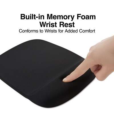 Fellowes Memory Foam Mouse Pad-Wrist Rest- Black