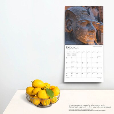 2025 BrownTrout Ancient Egypt 12" x 24" Monthly Square Wall Calendar, (9781975478032)