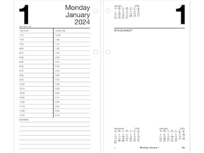 2024 AT-A-GLANCE 8 x 4.5 Daily Desk Calendar Refill, White/Black (E210-50-24)