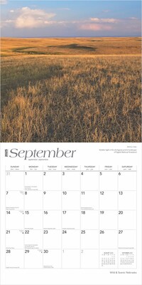 2025 BrownTrout Nebraska Wild & Scenic 12" x 12" Monthly Wall Calendar (9781975475352)