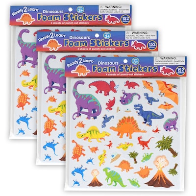 Ready2Learn Dinosaur Stickers, Multicolored, 152/Pack, 3/Bundle (CE-10085-3)