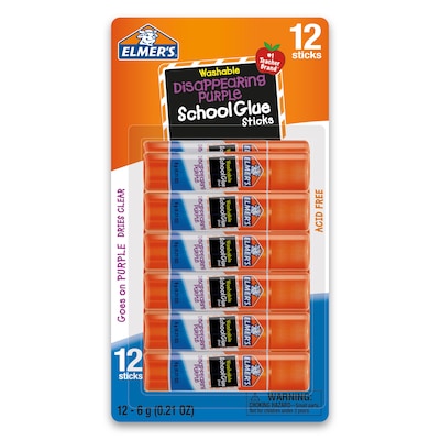 Avery Glue Stick White, Washable, Nontoxic, 1.27 oz. Permanent, 6 Glue  Stics, 6 Packs (98073)