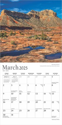 2025 Plato National Parks 7" x 14" Monthly Mini Wall Calendar, (9781975478728)