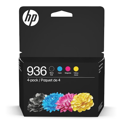 HP 936 Black/Cyan/Magenta/Yellow Standard Yield Ink Cartridges, 4/Pack (6C3Z5LN)