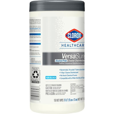 Clorox Healthcare VersaSure Disinfecting Wipes, 150/Canister (31758)