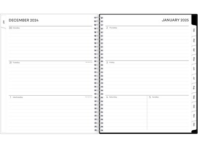 2025 Blue Sky Analeis 8.5 x 11 Weekly & Monthly Planner, Plastic Cover, White/Black (100001-25)