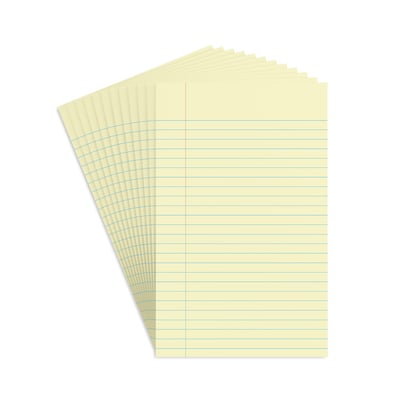 Staples® Notepads, 5 x 8, Narrow Ruled, Canary, 50 Sheets/Pad, 12 Pads/Pack (ST57293)