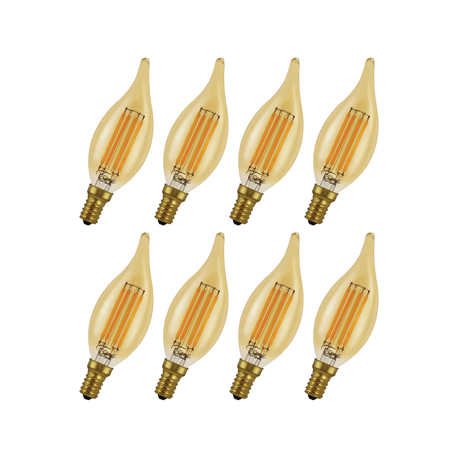 Viribright 4.5-Watt Warm White LED Bent Candle Flame Bulb, 8/Box (450137-ES)