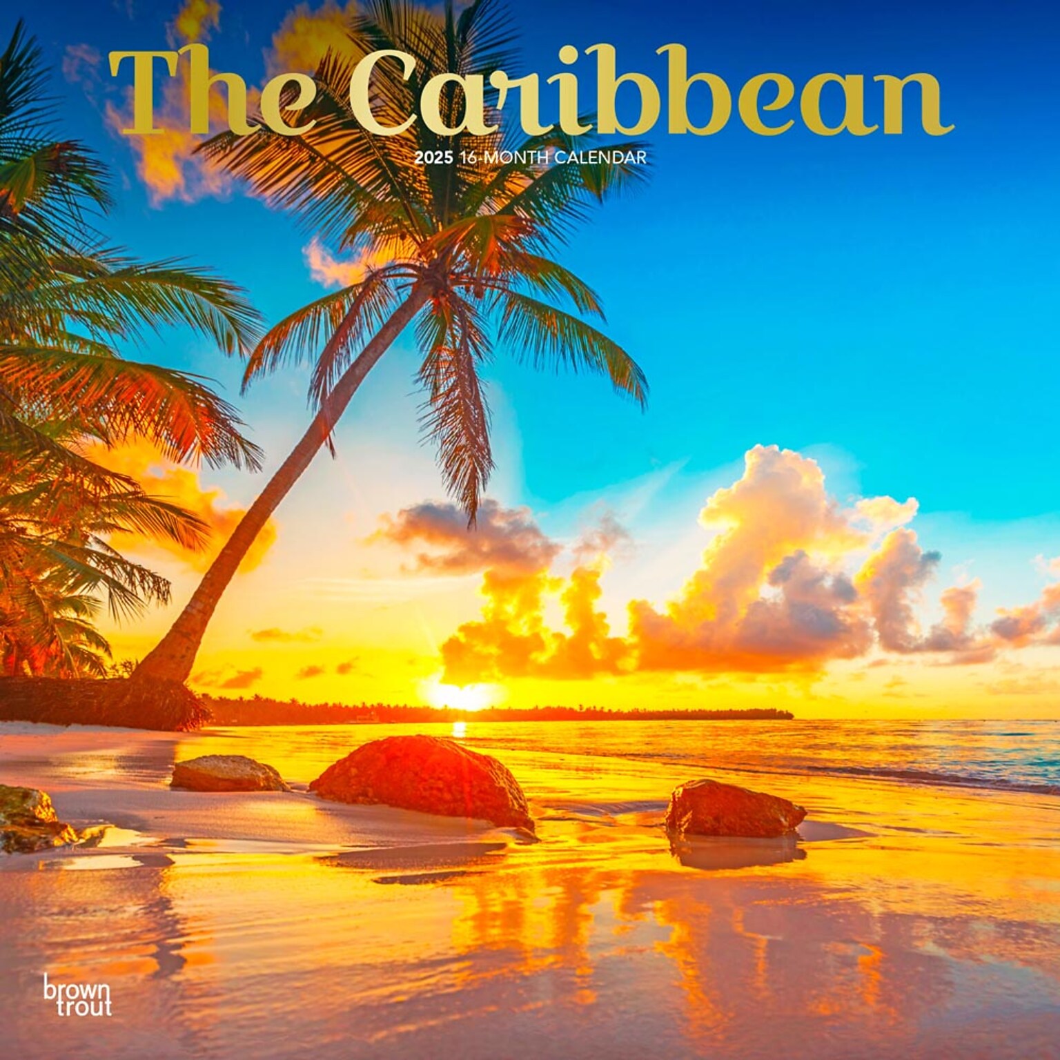 2025 BrownTrout The Caribbean 12 x 12 Monthly  Wall Calendar (9781975474584)