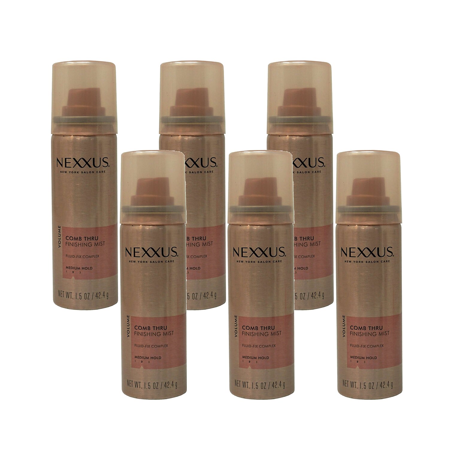 Nexxus Comb Through Hair Spray, 1.5 oz Trial Size Bottle, 6 Bottles/Bag, 4 Bags/Carton