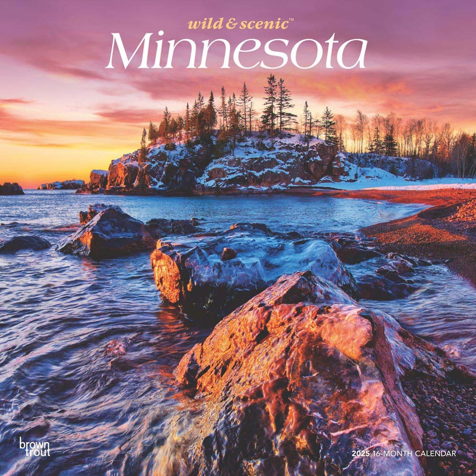 2025 BrownTrout Minnesota Wild & Scenic 12 x 12 Monthly Square Wall Calendar (9781975475284)