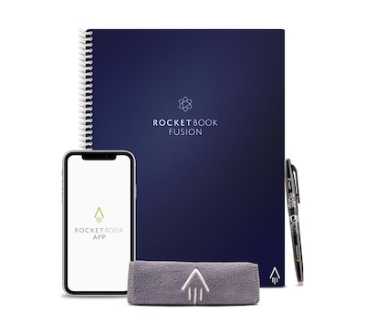 Rocketbook Fusion Reusable Notebook Planner Combo, 8.5 x 11, 42 Sheets, Blue (EVRF-L-RC-CDF-FR)