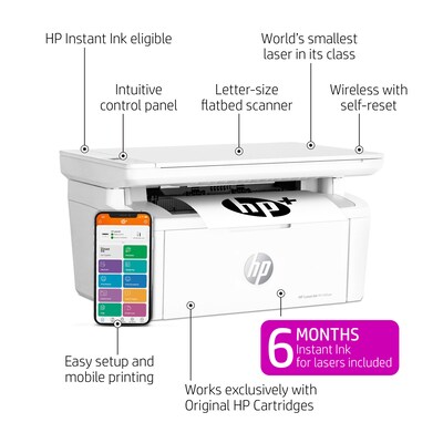 HP LaserJet MFP M140we Printer Wireless Black & White HP+ & Instant Ink  (7MD72E) | Quill.com