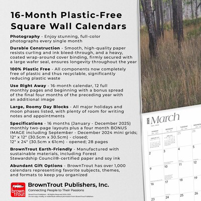 2025 BrownTrout Mississippi Wild & Scenic 12" x 24" Monthly Square Wall Calendar (9781975475291)