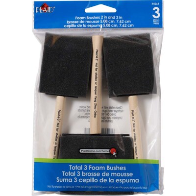 Plaid Foam Brushes, 3/Pack, 24 Packs/Bundle (PDE44269-24)