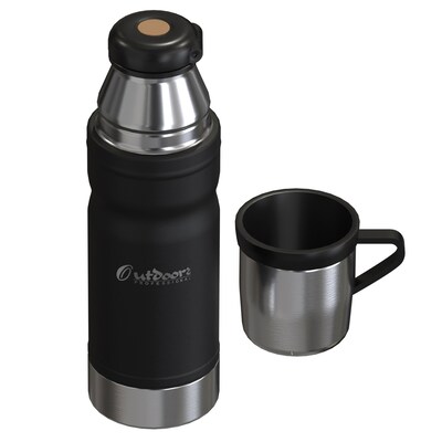 Outdoors Professional Stainless Steel Vacuum Insulated Termo Go Water Bottle, 25.3 oz., Black (OUTD9324)