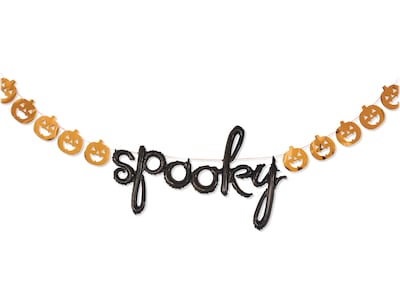 Amscan Spooky Halloween Air-Filled Banner, Black/Orange (120703)