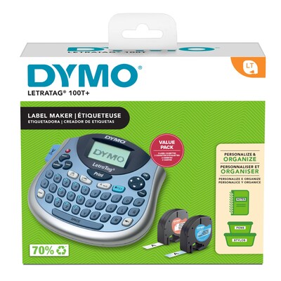 Dymo LetraTag Plus LT-100T Portable Thermal Label Maker, Gray (1733013)