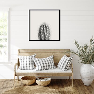 Amanti Art Haze Cactus Succulent Tall by The Creative Bunch Studio Wood Framed Wall Art Print, 33" x 33" (A42675345771)